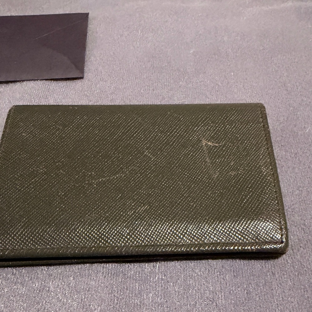 Prada Saffiano Leather Wallet 2M0945 Tundra Olive Green Billfold Authenticated - Picture 11 of 16